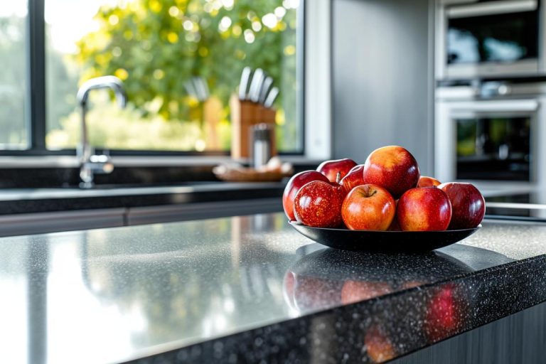 Plan de travail en granit noir pour cuisine moderne
