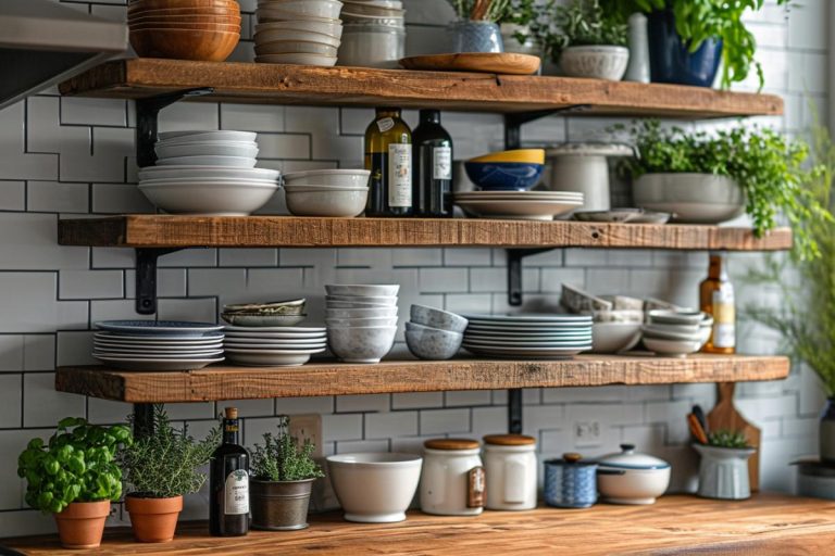 Top cuisines murales : idées et tendances rangement mural 2023