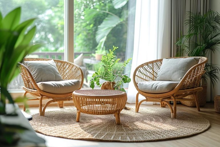 Salon en rotin pour intérieur - meubles haut de gamme et confort
